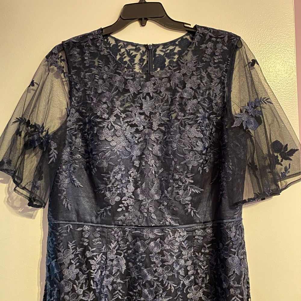 JS Collections Navy Lace Gown